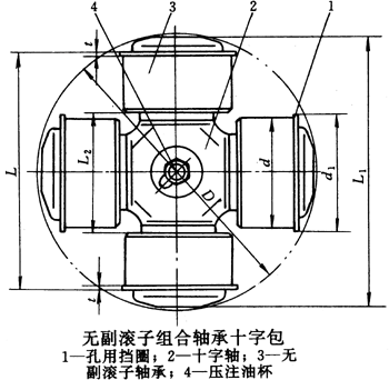 SWC-B型十字包安装尺寸（JB/T7341-94）