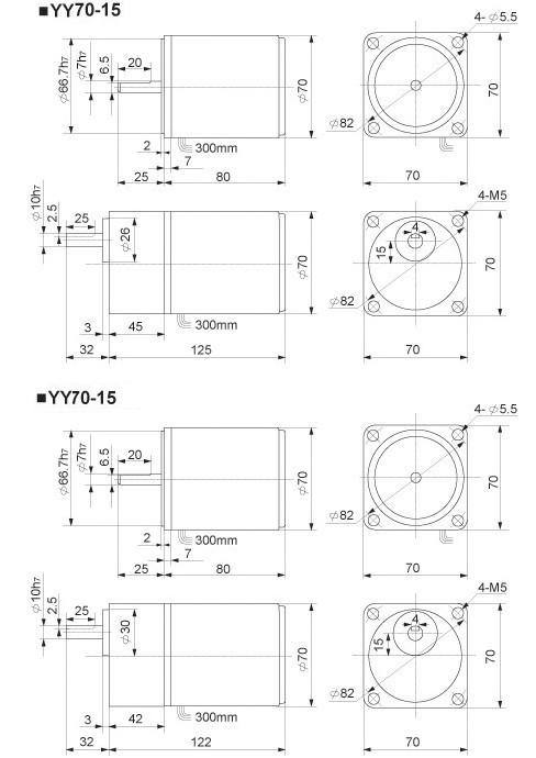 15W 微型感应齿轮减速电动机安装尺寸 钧宝电机